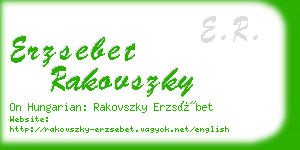 erzsebet rakovszky business card